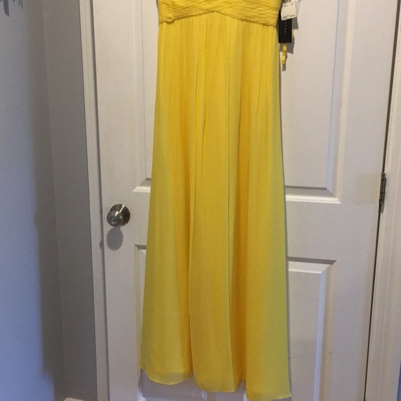 Aidan Mattox Yellow Strapless Sweetheart Dress - Picture 3 of 6